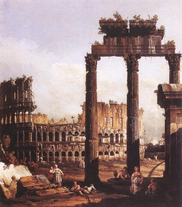 Bernardo Bellotto Capriccio with the Colosseum Sweden oil painting art